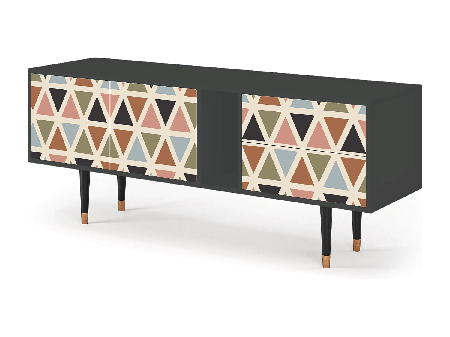 Meuble TV - 170х69х48 cm - T1 - Royal Triangles, Anthracite