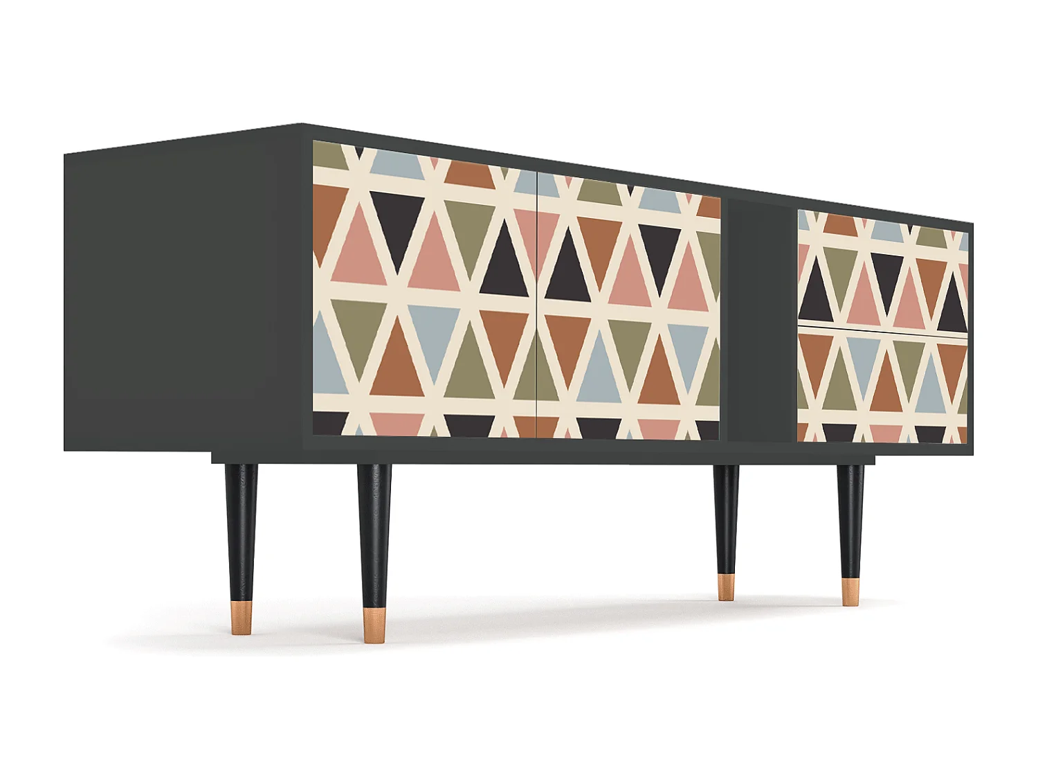 Meuble TV - 170х69х48 cm - T1 - Royal Triangles, Anthracite