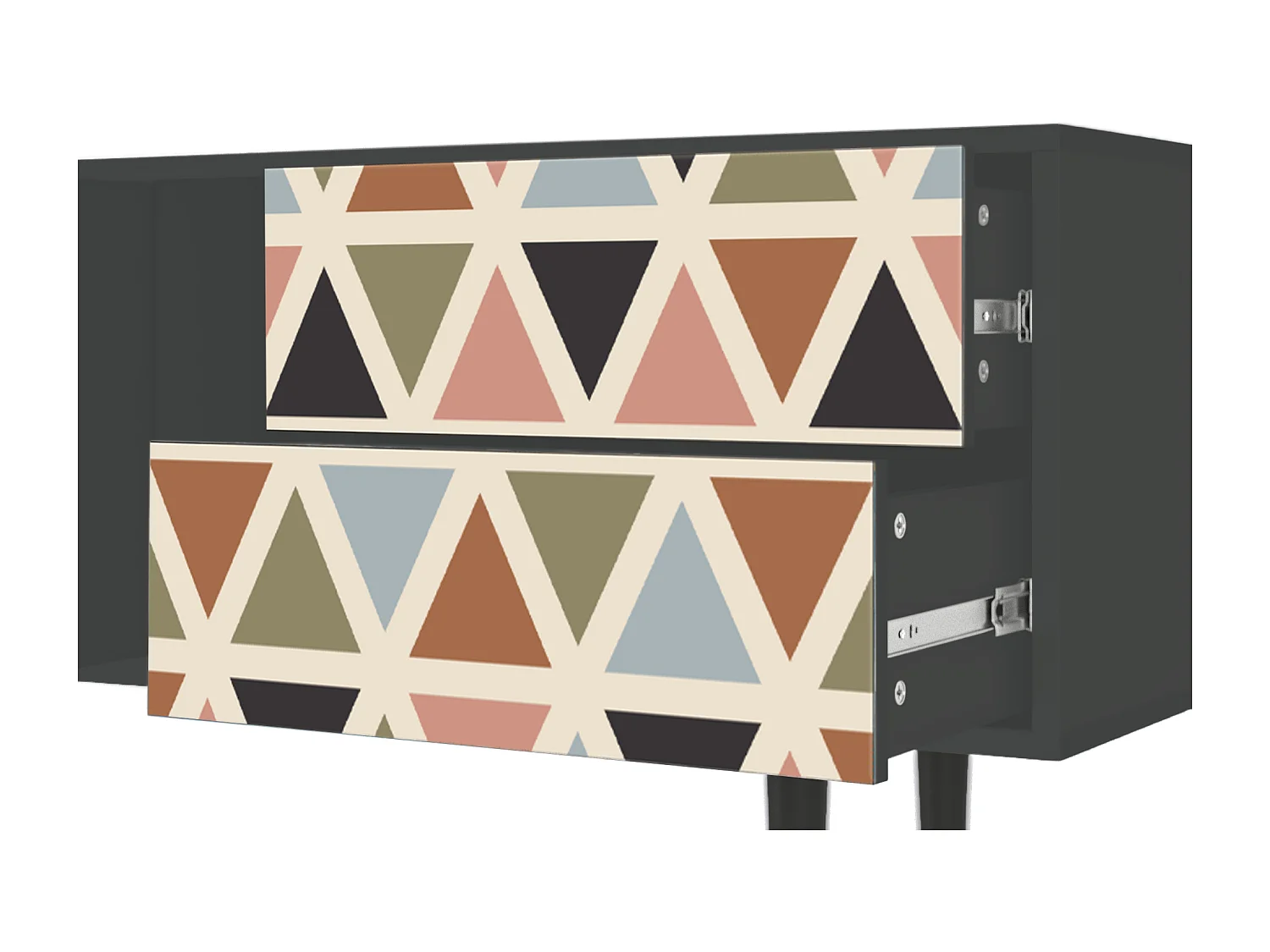 Szafka RTV - 170х69х48 cm - T1 - Royal Triangles, Antracyt