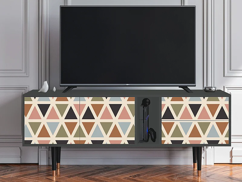 Meuble TV - 170х69х48 cm - T1 - Royal Triangles, Anthracite