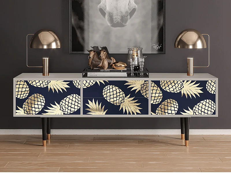 Szafka RTV - 170х59х48 cm - T4 - Sunny Pineaple, Piaskowy