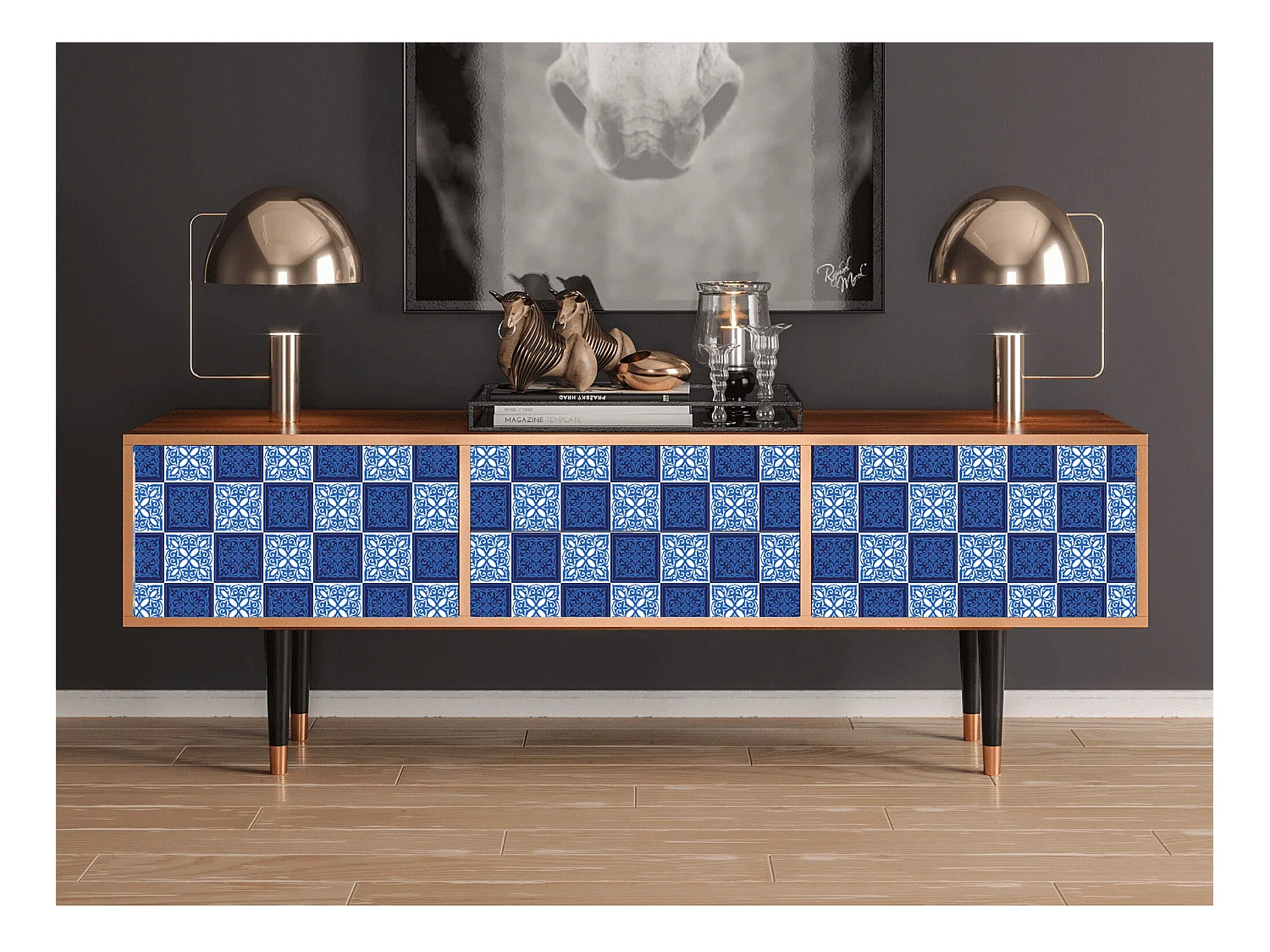 Meuble TV - 170х59х48 cm - T4 - Light Path, Noyer