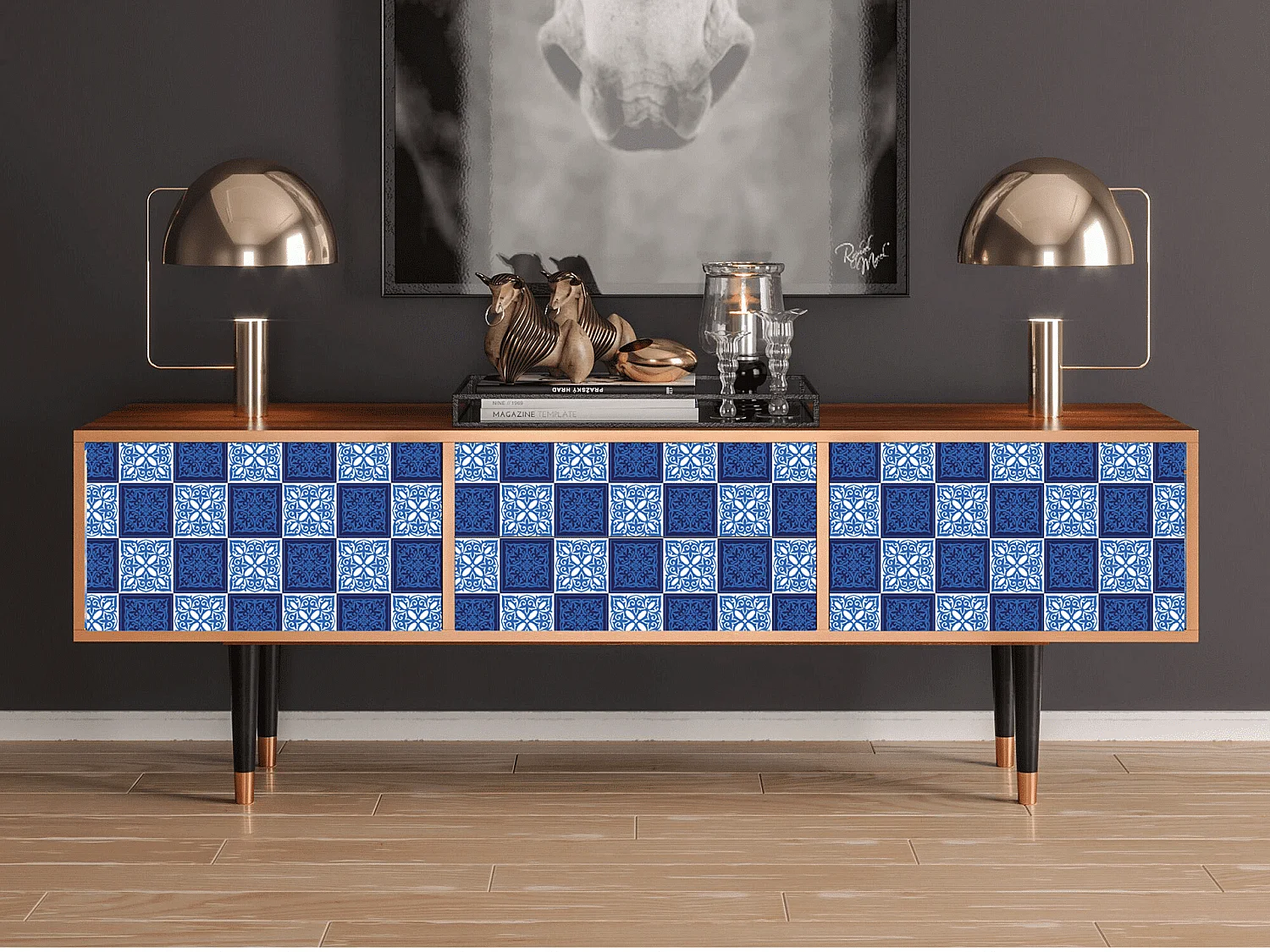 TV-Möbel - 170х59х48 cm - T4 - Light Path, Walnuss