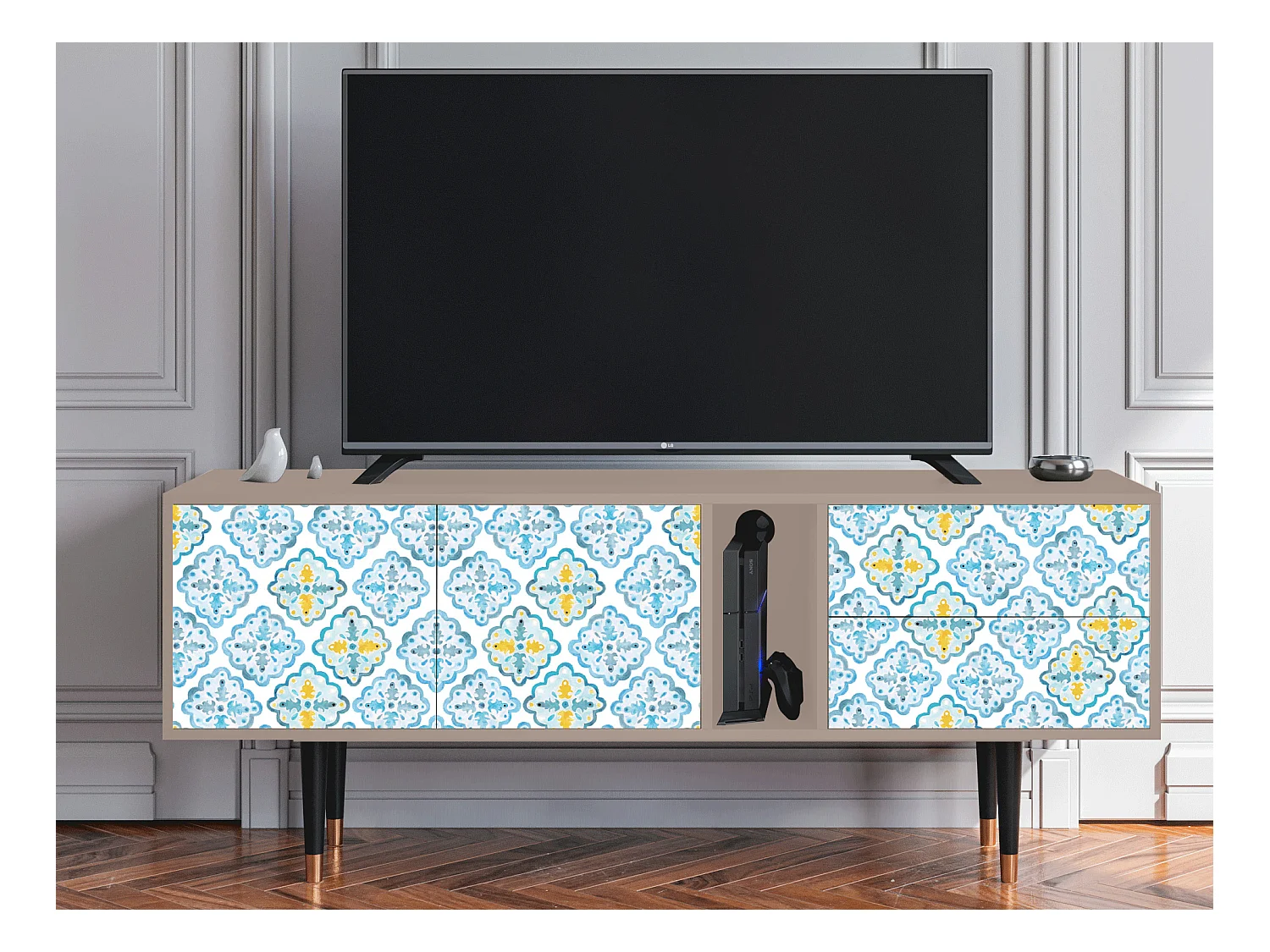 Meuble TV - 170х69х48 cm - T1 - Portugese tiles, Latte