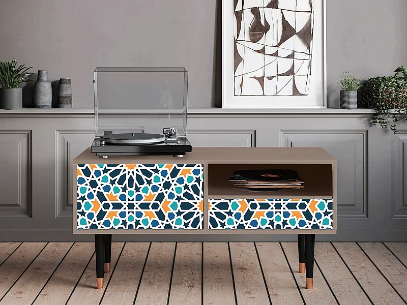 Mobile TV - 115х59х48 cm - T3 - Kaleidoscope, Latte