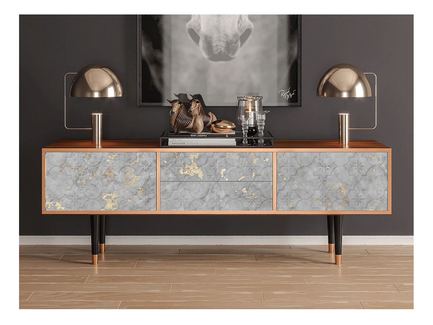 Meuble TV - 170х59х48 cm - T4 - Mariana Trench, Noyer