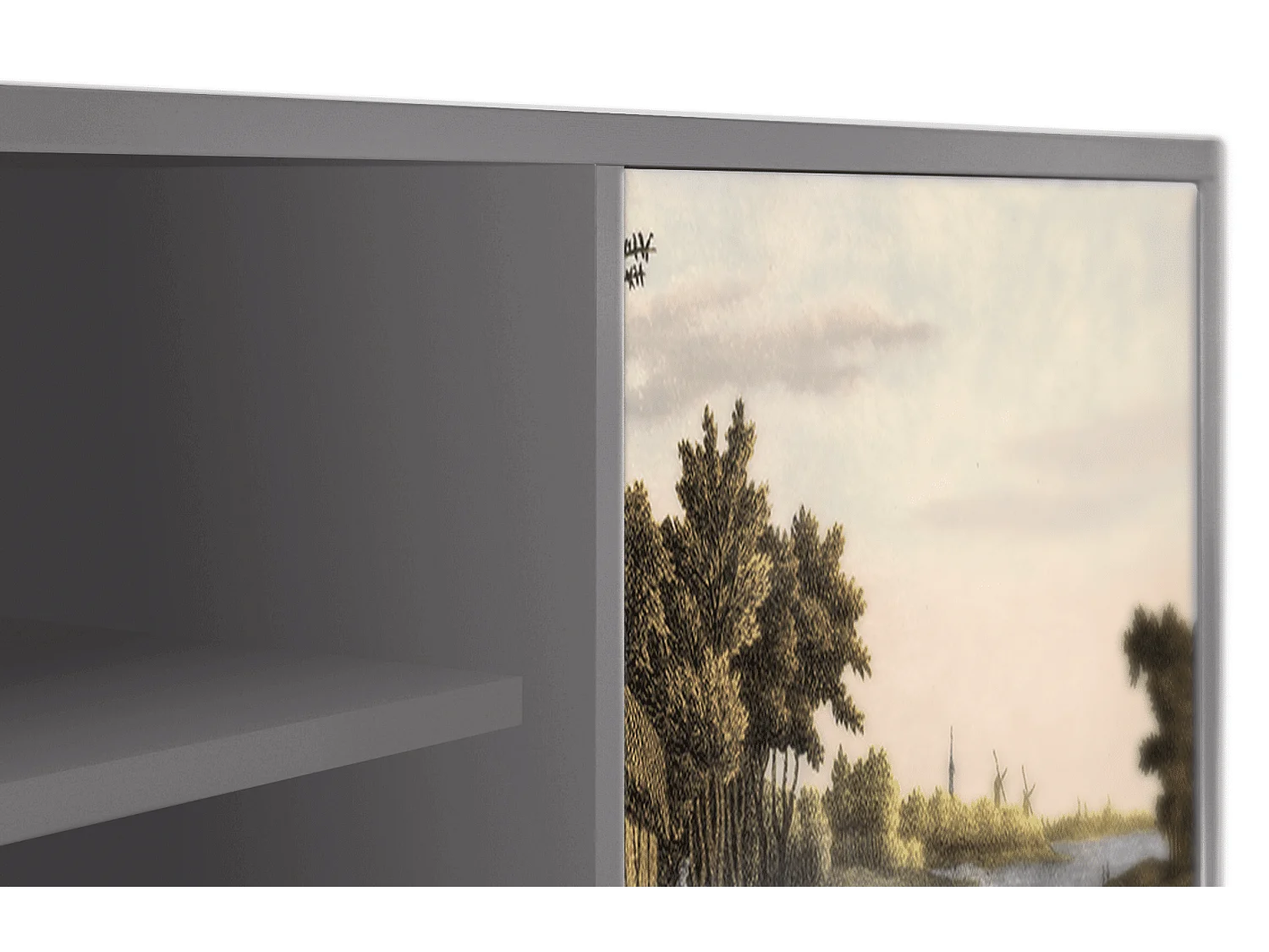 Szafka RTV - 170х69х48 cm - T2 - Mill along a River, Szary