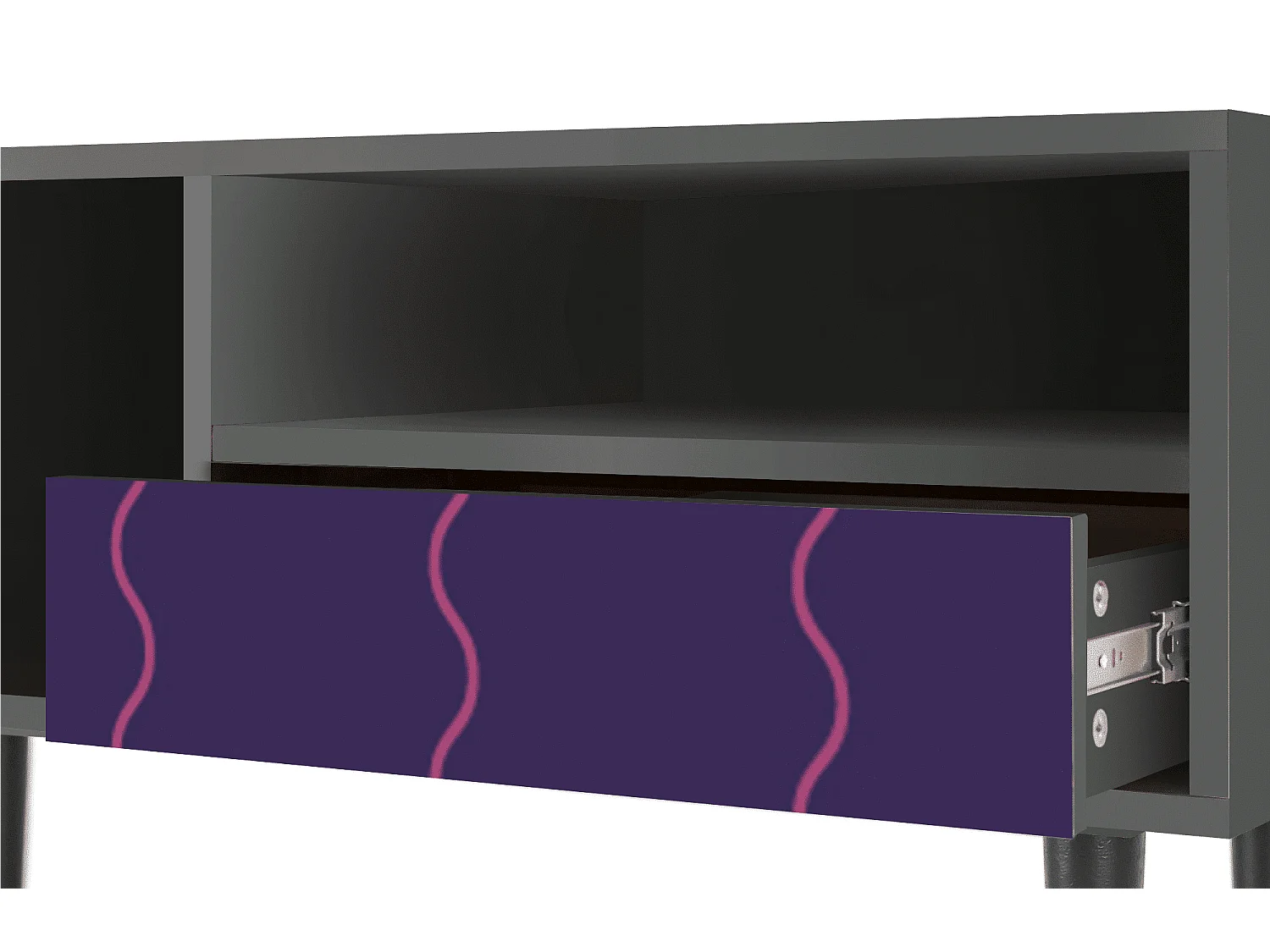 Mueble de TV - 115х59х48 cm - T3 - Grape Maccaroni, Antracita