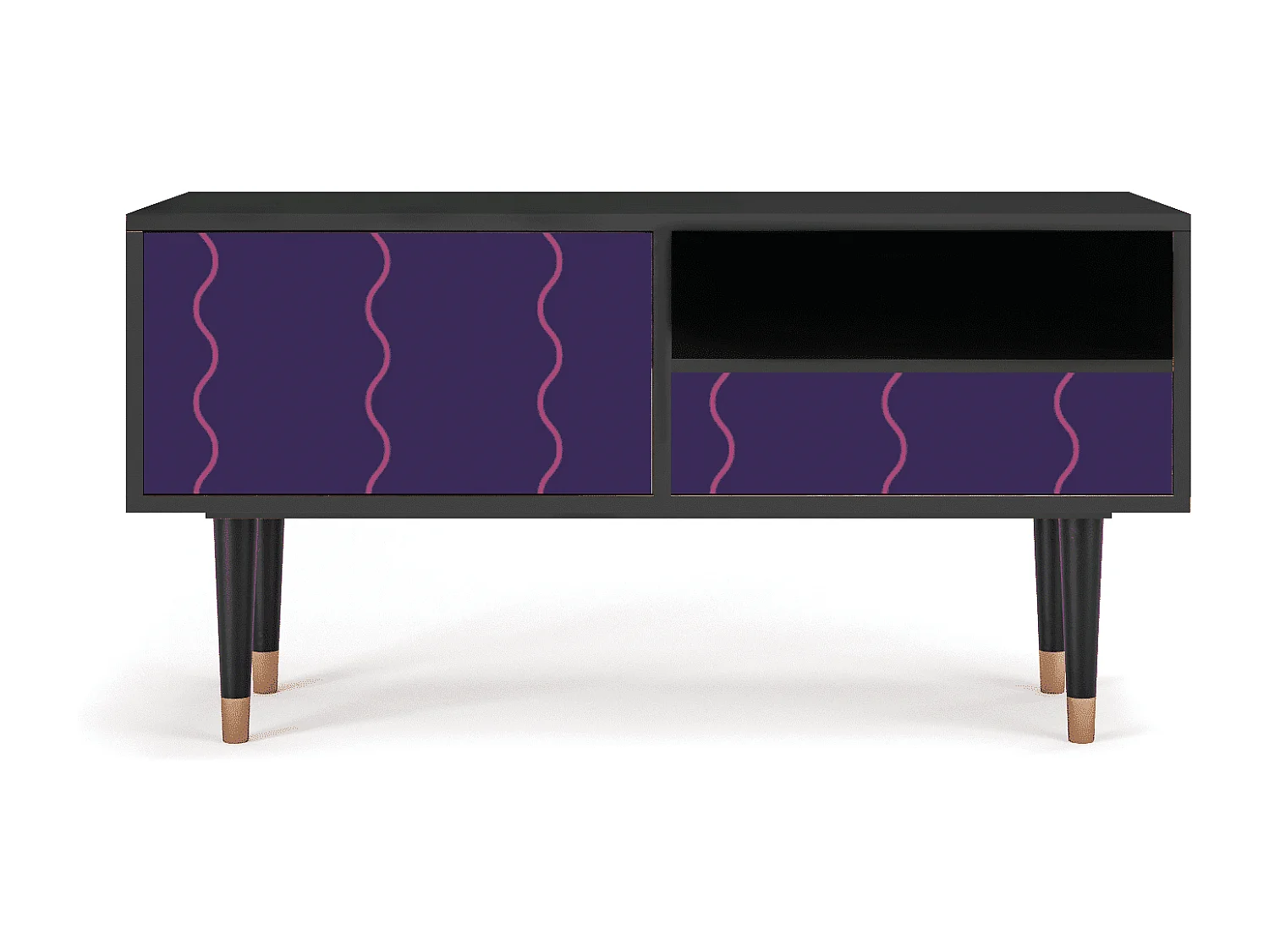 Mueble de TV - 115х59х48 cm - T3 - Grape Maccaroni, Antracita