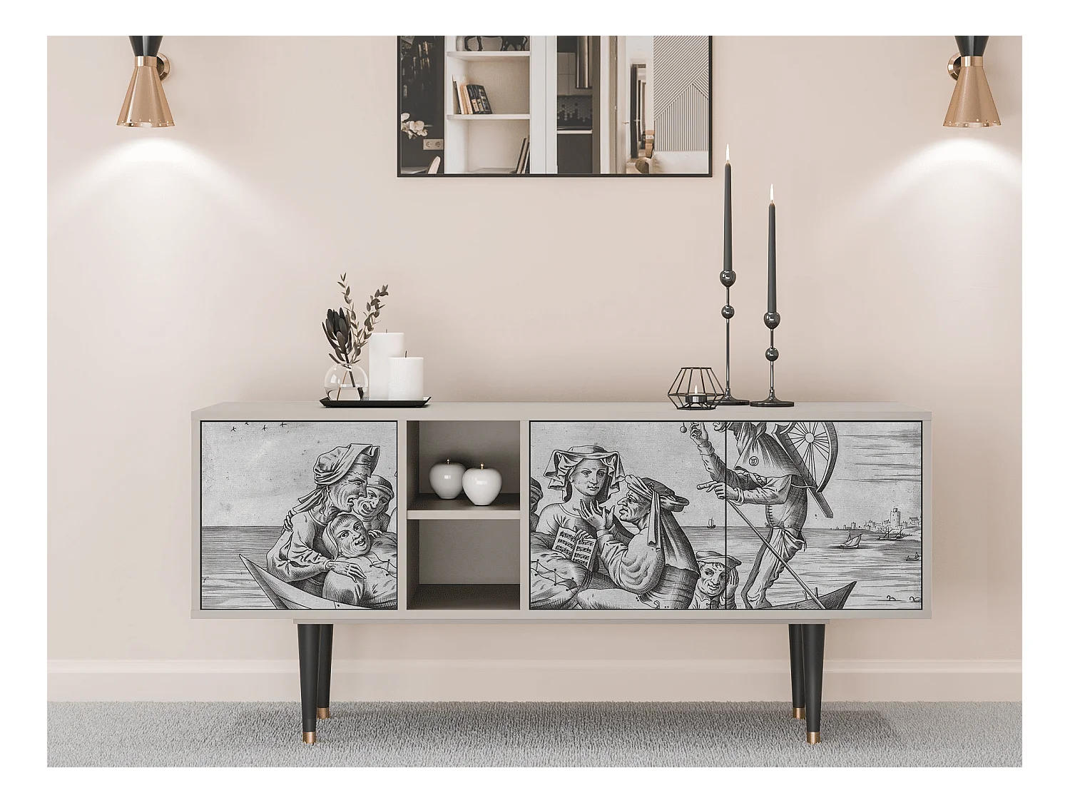 TV-Möbel - 150х69х41 cm - T5 - Blau Schuyte, Sand