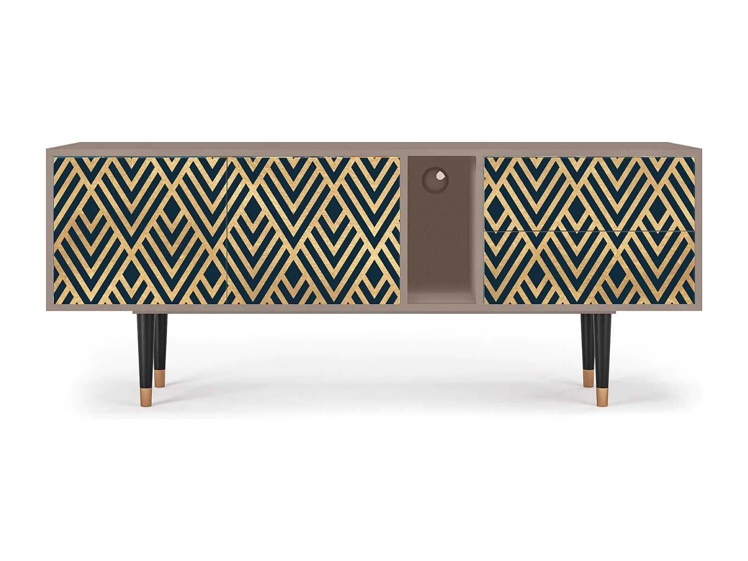 Szafka RTV - 170х69х48 cm - T1 - Egypt Triangles, Latte