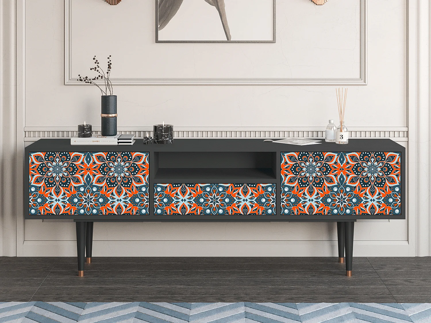 Meuble TV - 170х59х41 cm - T6 - Fire Beetle, Anthracite