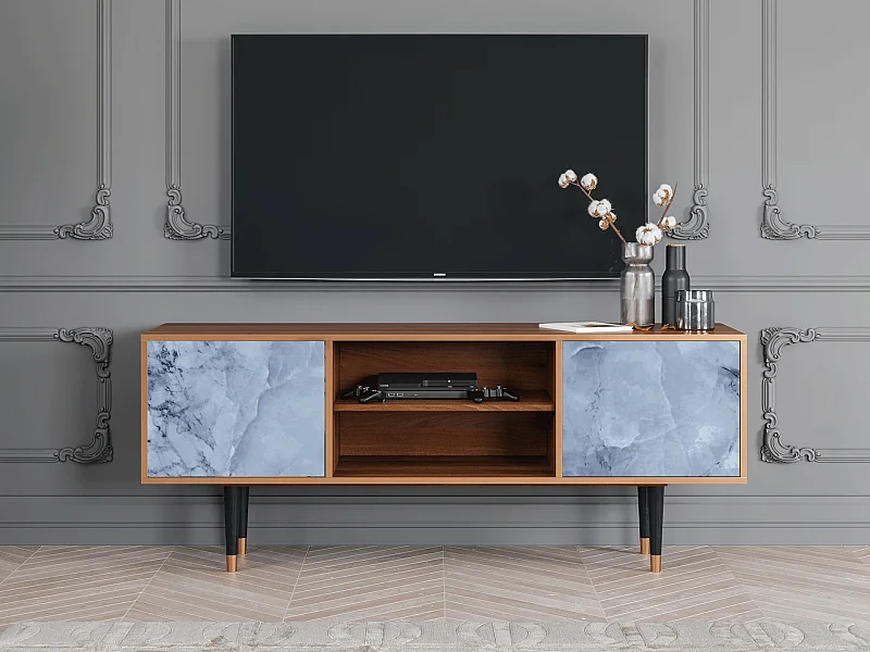 Meuble TV - 170х69х48 cm - T2 - Feather Ice, Noyer