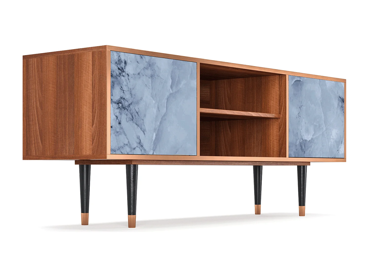 Meuble TV - 170х69х48 cm - T2 - Feather Ice, Noyer