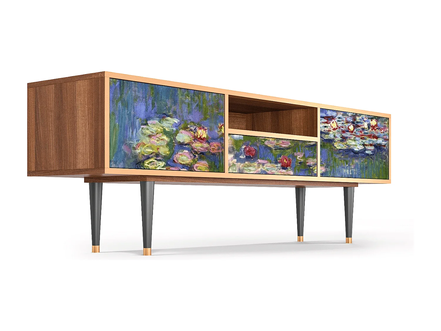 Meuble TV - 170х59х41 cm - T6 - The water lily pond  , Noyer