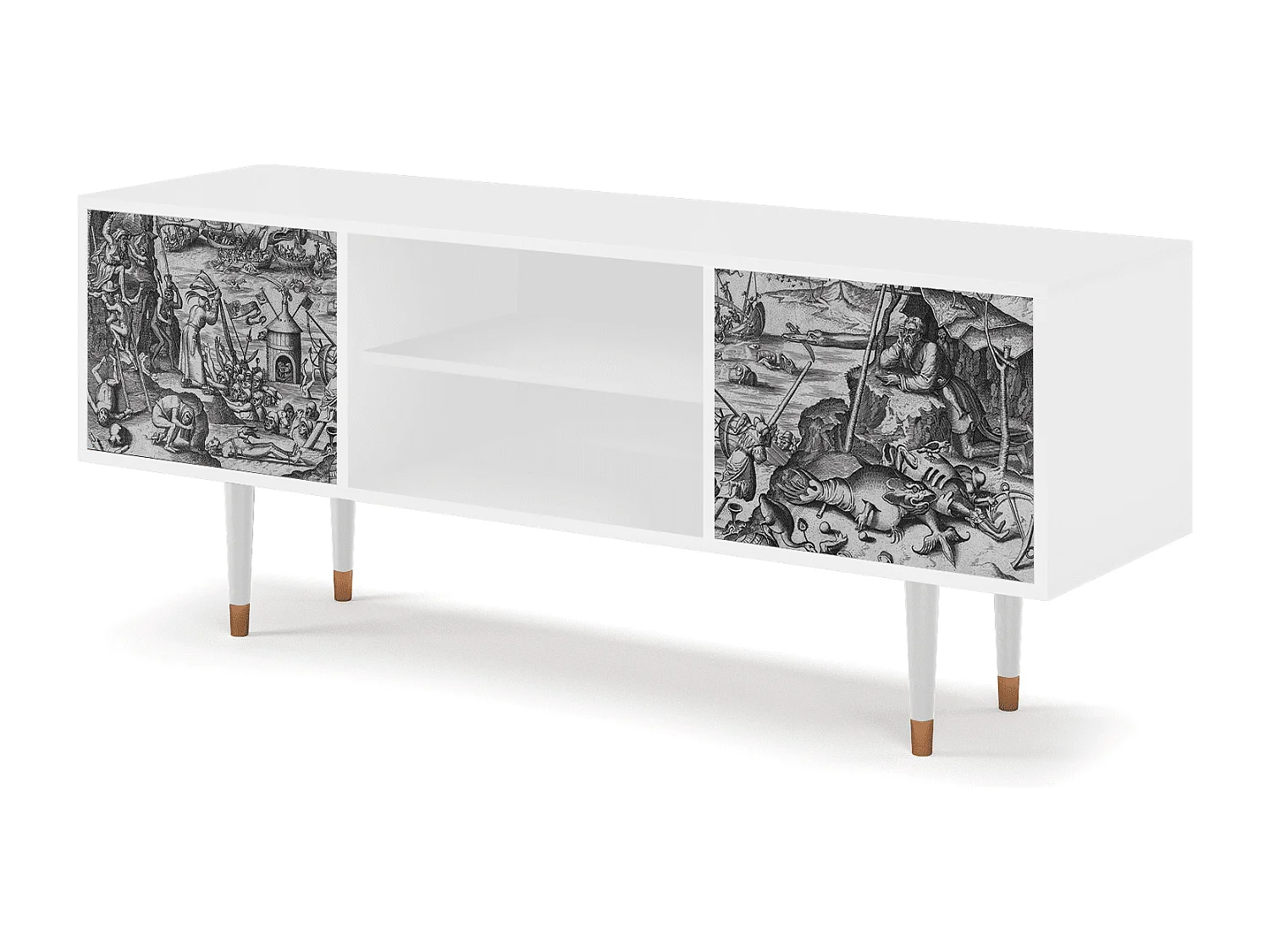 Szafka RTV - 170х69х48 cm - T2 - The Temptation, Biały