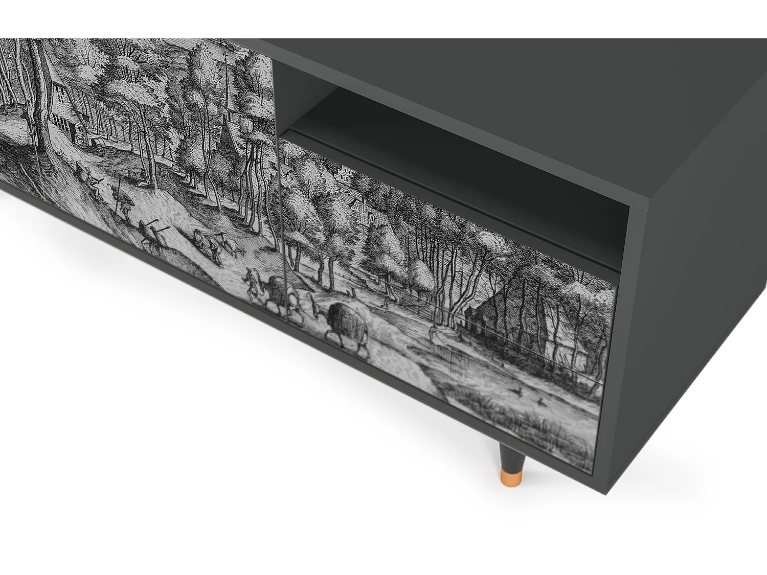 Meuble TV - 125х56х41 cm - T7 - Rusticorum, Anthracite