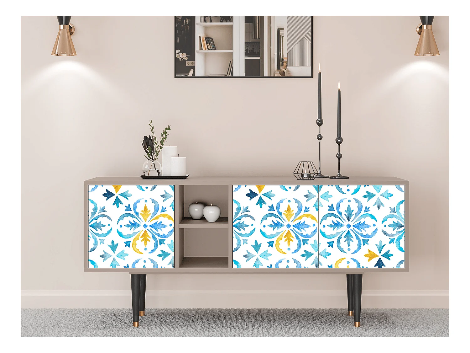 Meuble TV - 150х69х41 cm - T5 - Lisbon Flover, Latte