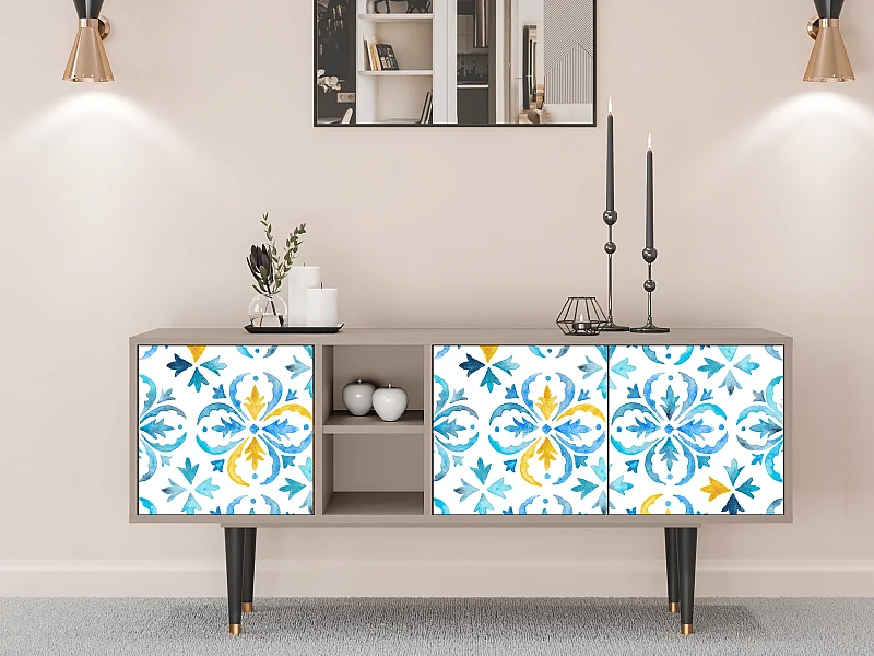 Szafka RTV - 150х69х41 cm - T5 - Lisbon Flover, Latte