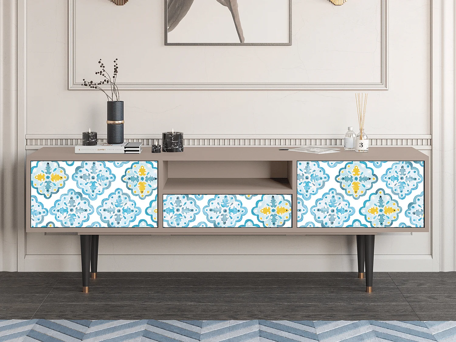 TV-Möbel - 170х59х41 cm - T6 - Portugese tiles, Latte