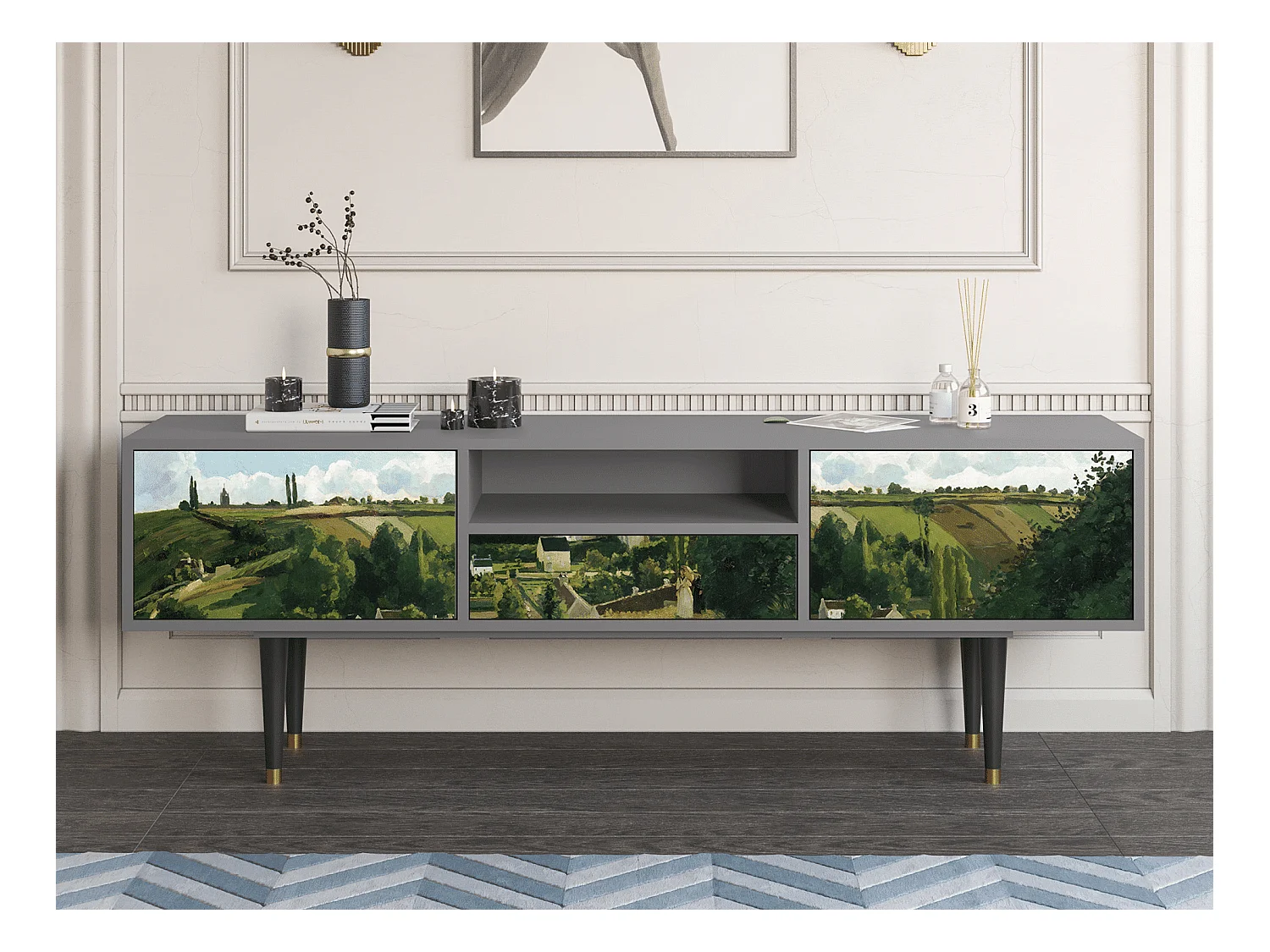 Meuble TV - 170х59х41 cm - T6 - Jalais Hill by Pissarro, Gris