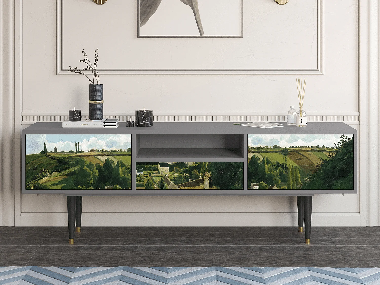 Meuble TV - 170х59х41 cm - T6 - Jalais Hill by Pissarro, Gris