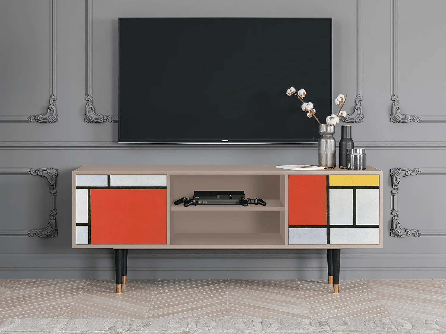 TV-meubel - 170х69х48 cm - T2 - Composition, Latte