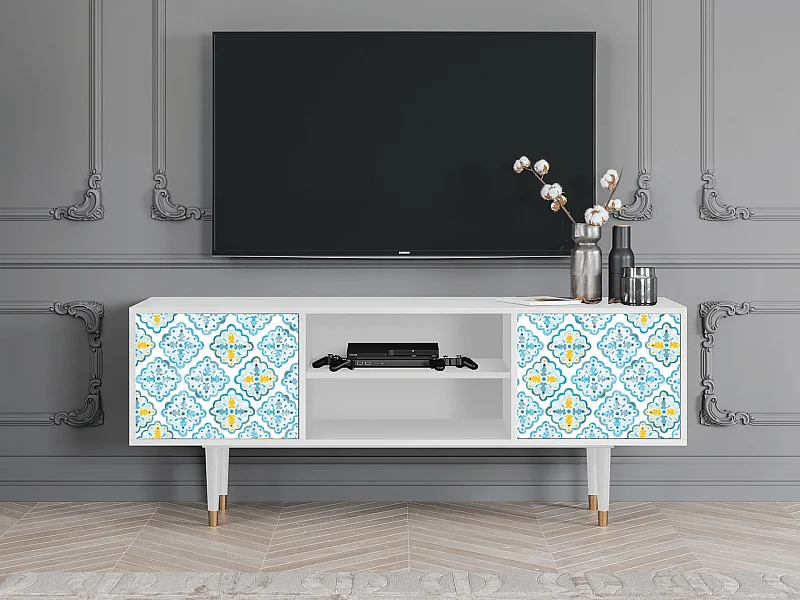 Mueble de TV - 170х69х48 cm - T2 - Portugese tiles, Branco