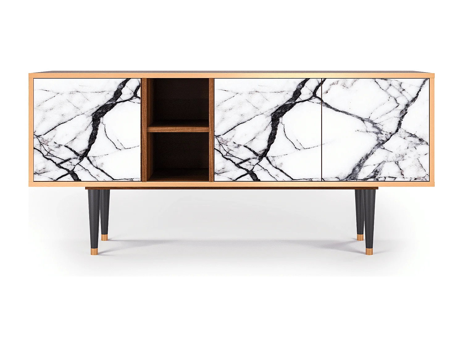 Szafka RTV - 150х69х41 cm - T5 - Raven Marble, Orzech