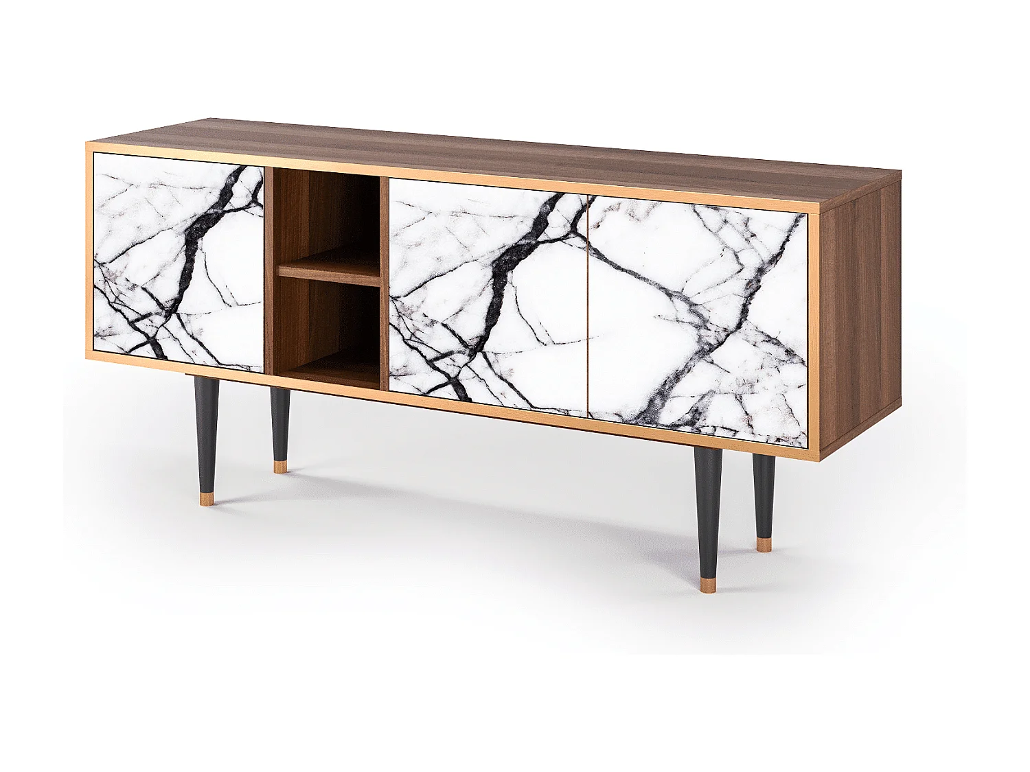 Szafka RTV - 150х69х41 cm - T5 - Raven Marble, Orzech