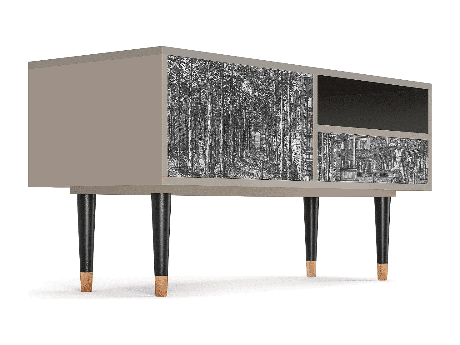 Meuble TV - 115х59х48 cm - T3 - View of the Piazza, Sable