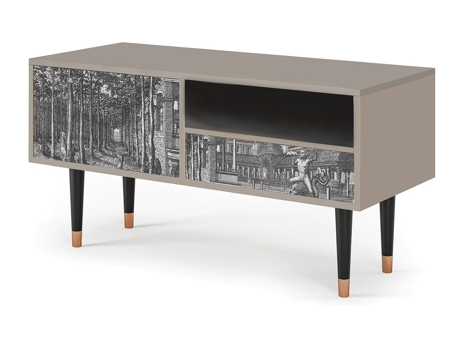 Meuble TV - 115х59х48 cm - T3 - View of the Piazza, Sable