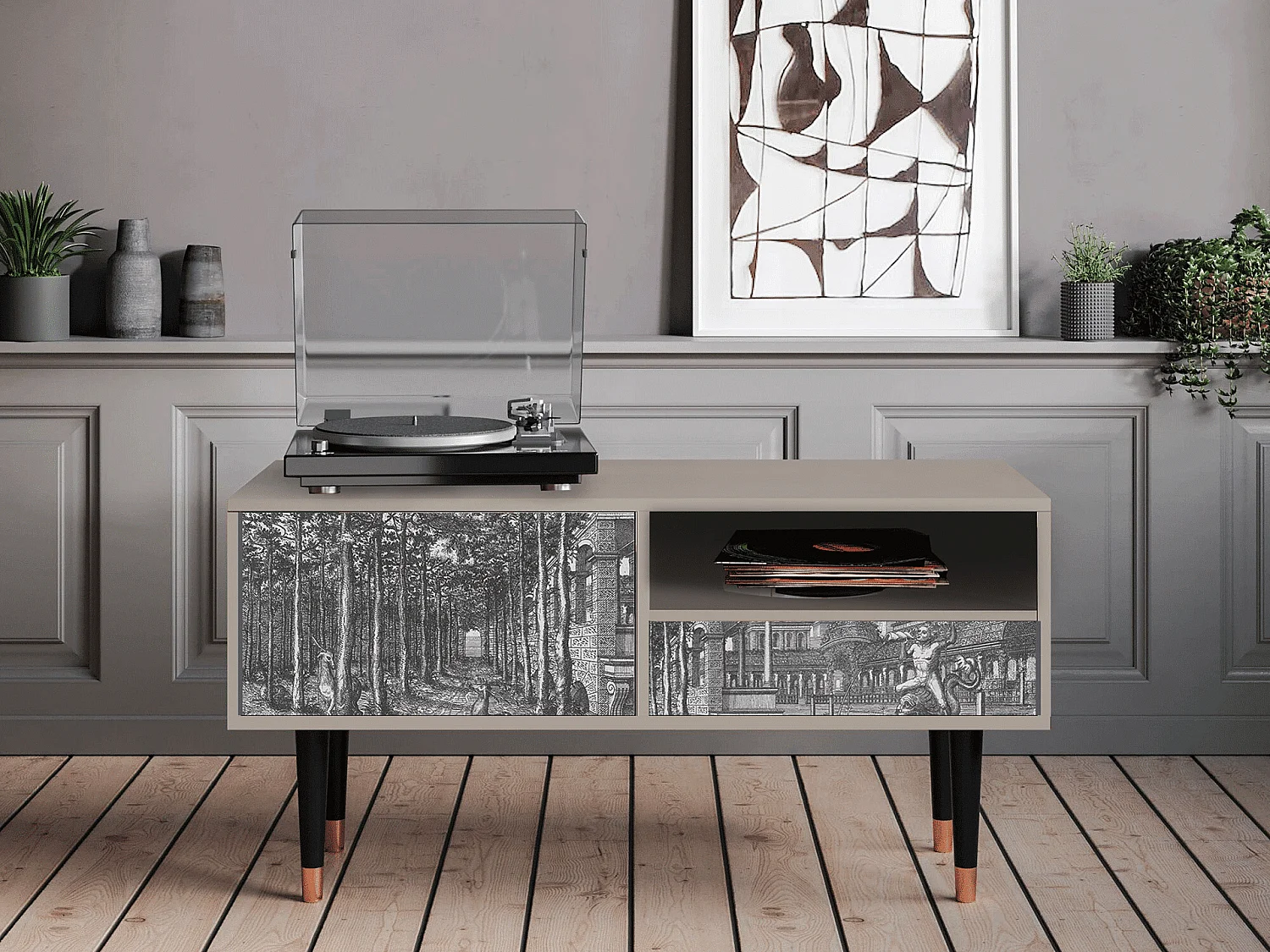 TV-Möbel - 115х59х48 cm - T3 - View of the Piazza, Sand