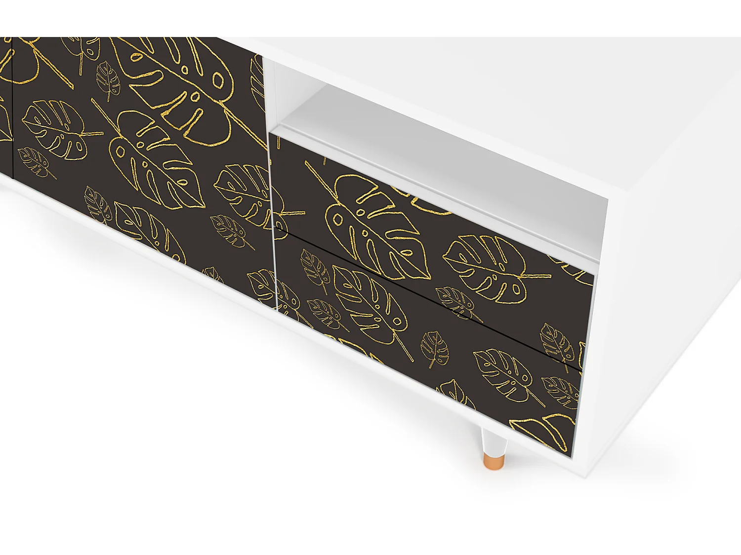 TV-Möbel - 125х56х41 cm - T7 - Fall Of The Leaves, Weiß