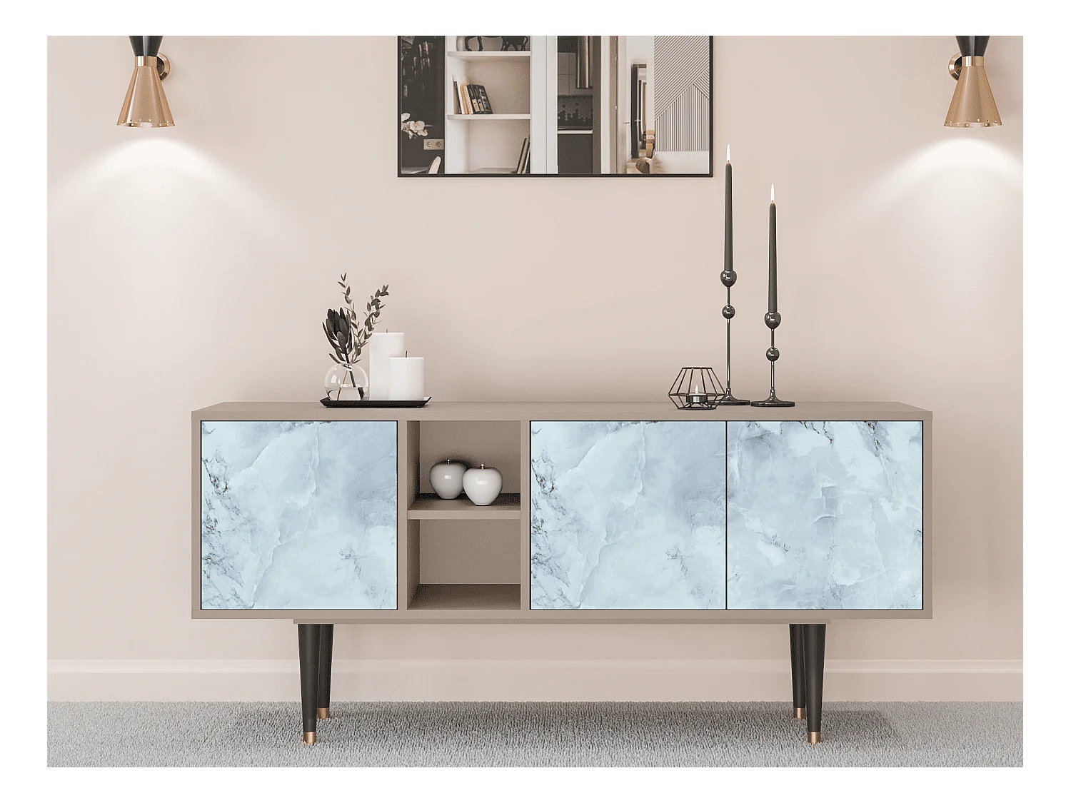TV-Möbel - 150х69х41 cm - T5 - Glacial Colour, Latte