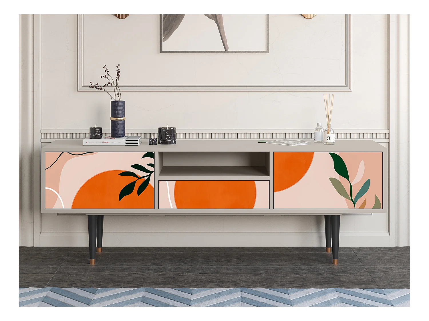 Meuble TV - 170х59х41 cm - T6 - Artwork, Sable