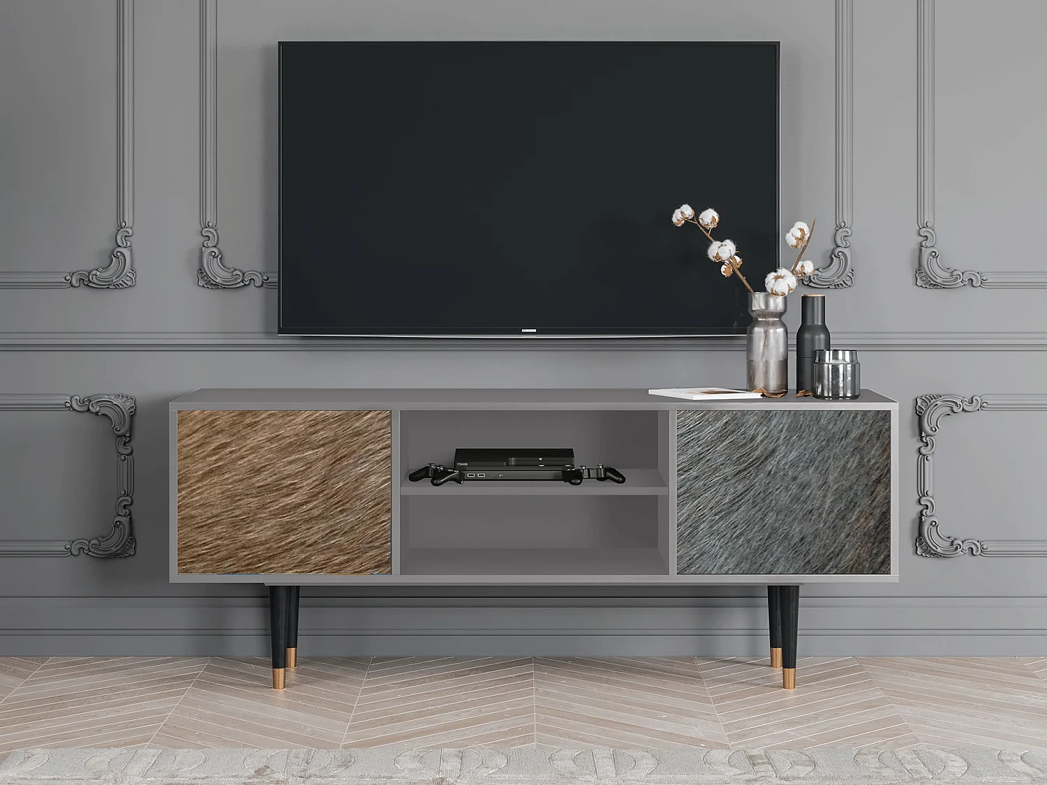 TV-Möbel - 170х69х48 cm - T2 - Peanut Hair, Grau