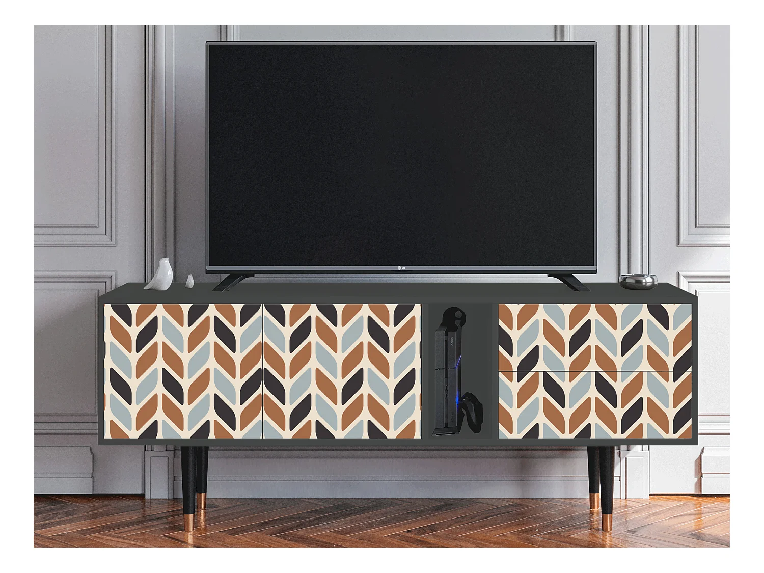TV-meubel - 170х69х48 cm - T1 - Beige Laure, Antraciet