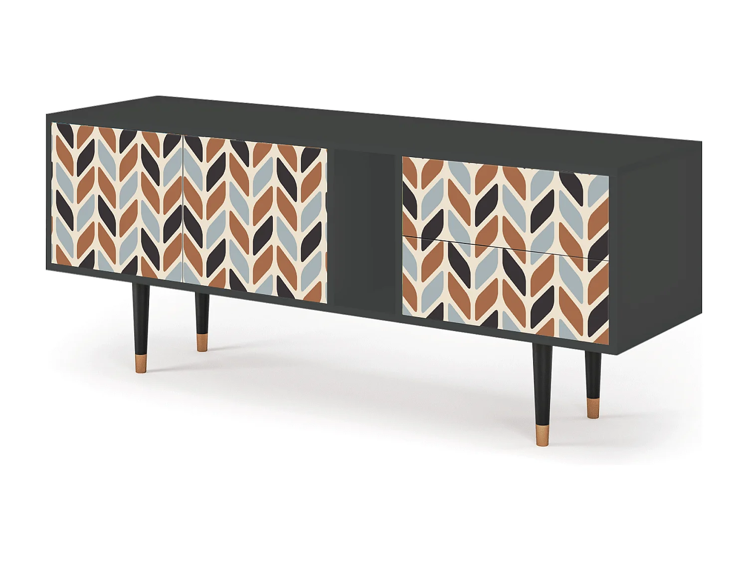 Meuble TV - 170х69х48 cm - T1 - Beige Laure, Anthracite