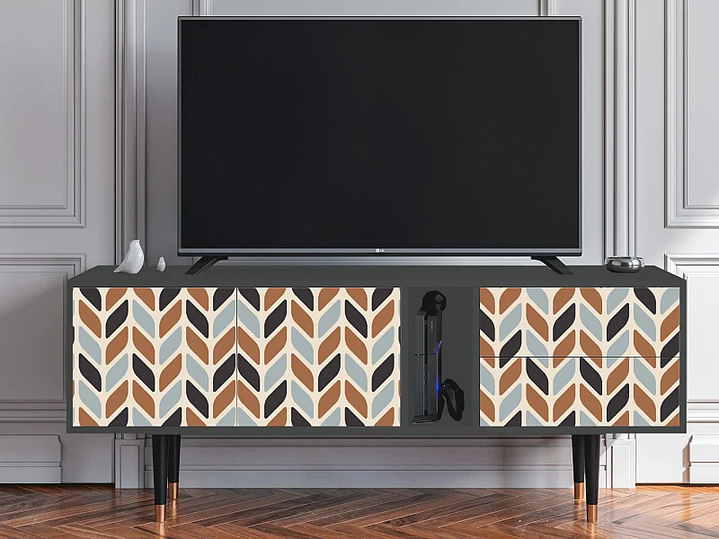 Szafka RTV - 170х69х48 cm - T1 - Beige Laure, Antracyt