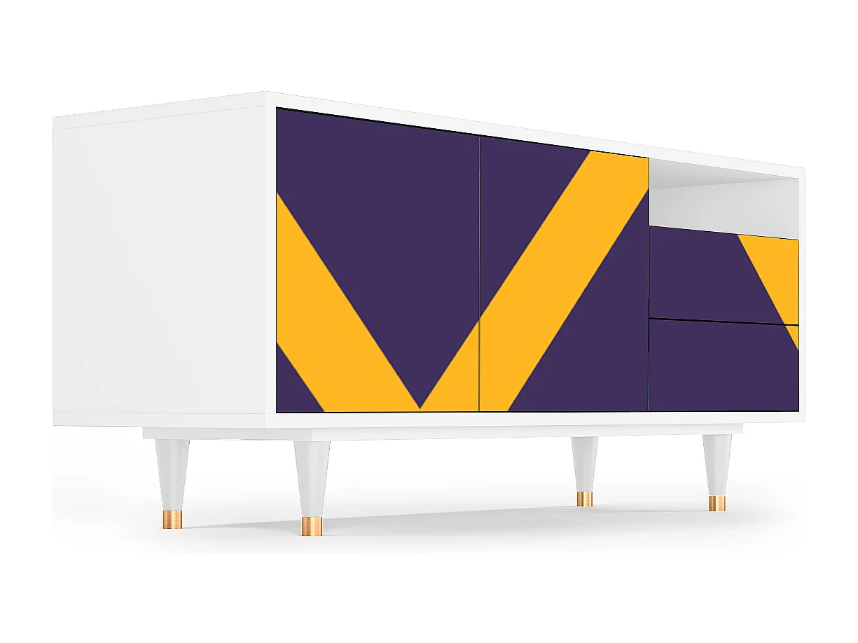 Meuble TV - 125х56х41 cm - T7 - The Brightest Way, Blanc