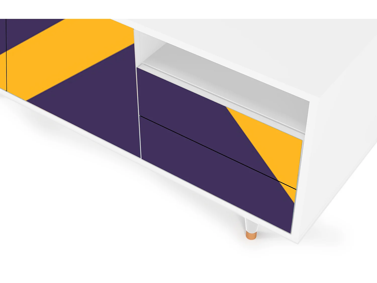 Meuble TV - 125х56х41 cm - T7 - The Brightest Way, Blanc