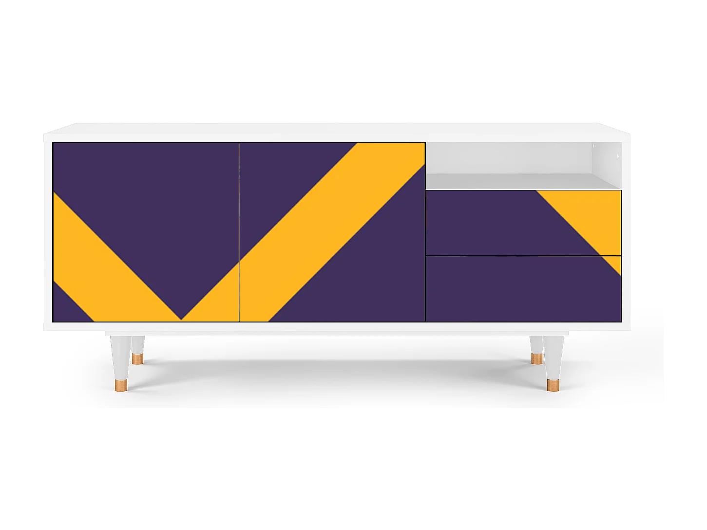 TV-Möbel - 125х56х41 cm - T7 - The Brightest Way, Weiß