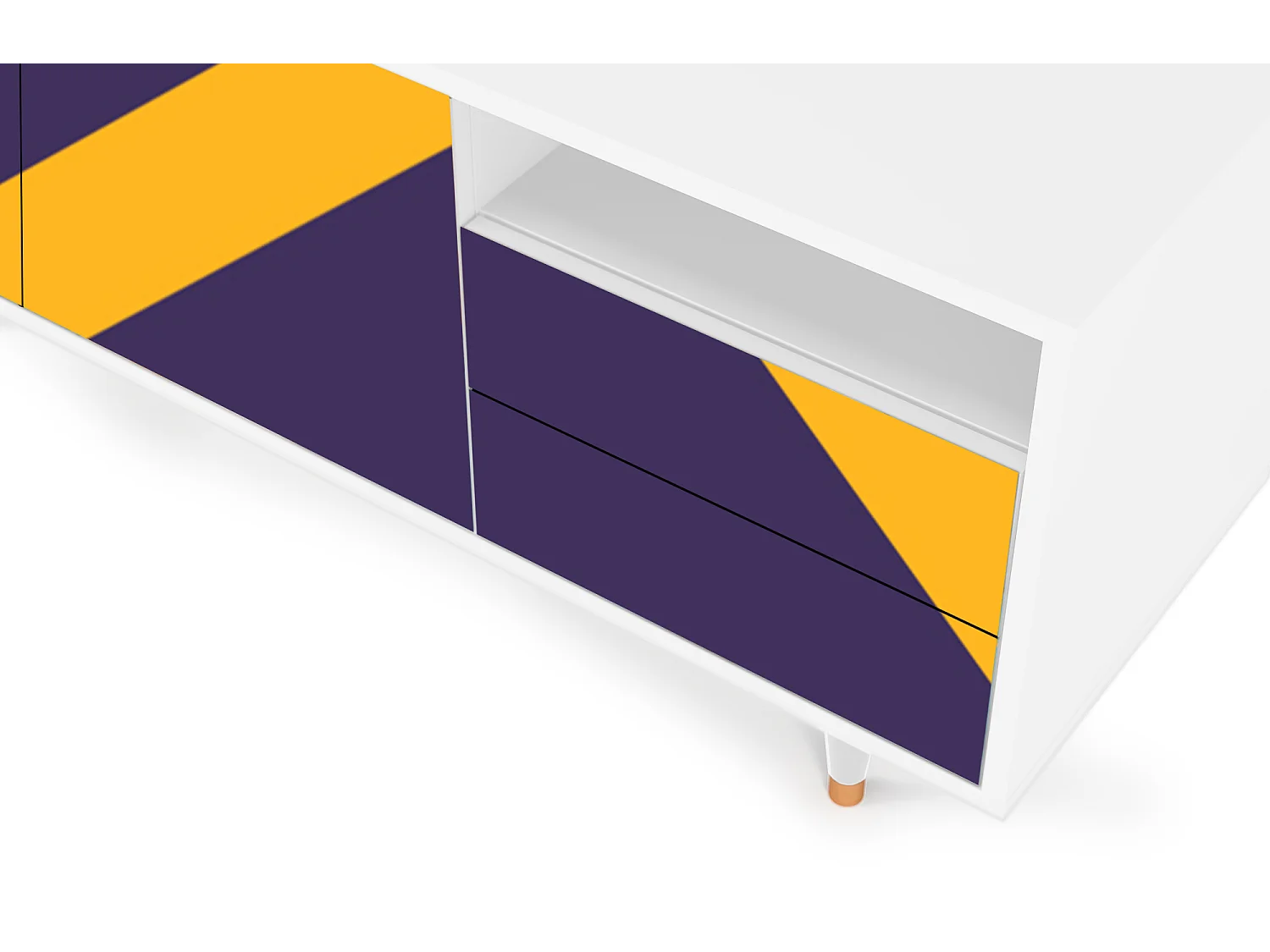 TV-Möbel - 125х56х41 cm - T7 - The Brightest Way, Weiß