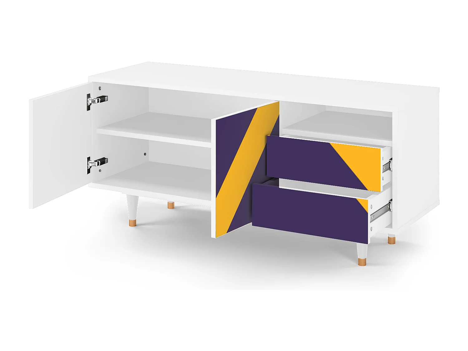 TV-Möbel - 125х56х41 cm - T7 - The Brightest Way, Weiß