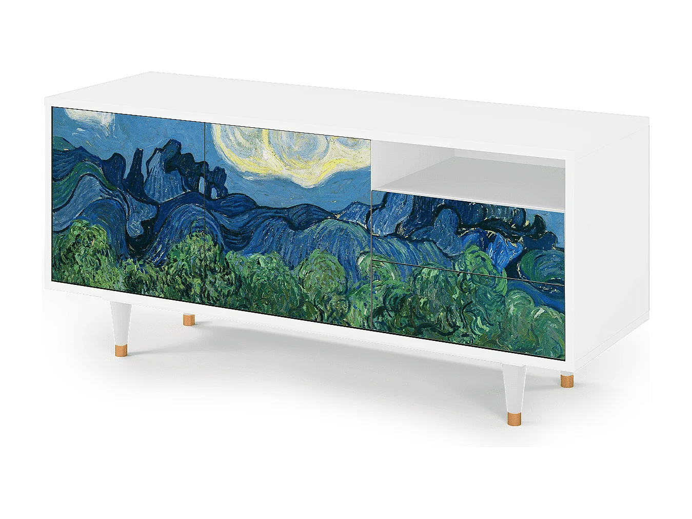 TV-Möbel - 125х56х41 cm - T7 - The Oil Trees, Weiß