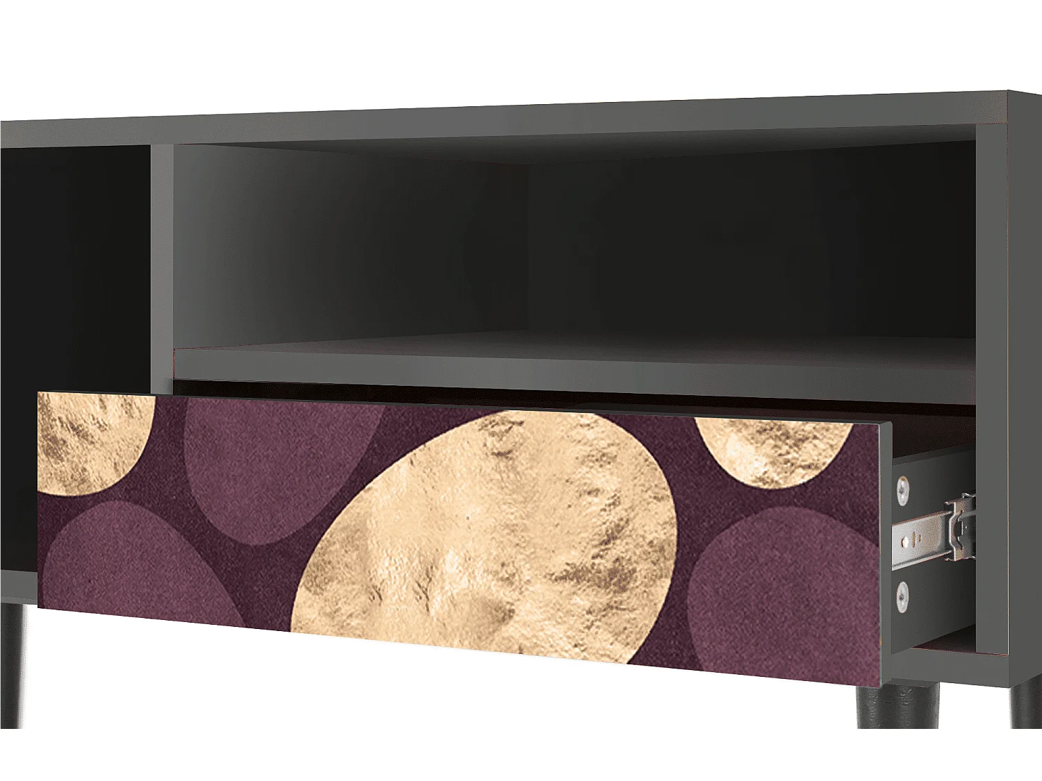 Mueble de TV - 115х59х48 cm - T3 - Fine Wine, Antracite