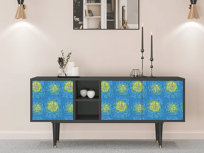 Meuble TV - 150х69х41 cm - T5 - Van Gogh Lights, Anthracite