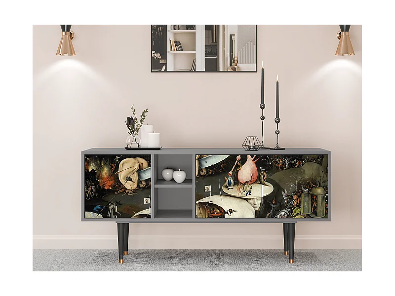 Meuble TV - 150х69х41 cm - T5 - The Garden 2, Gris