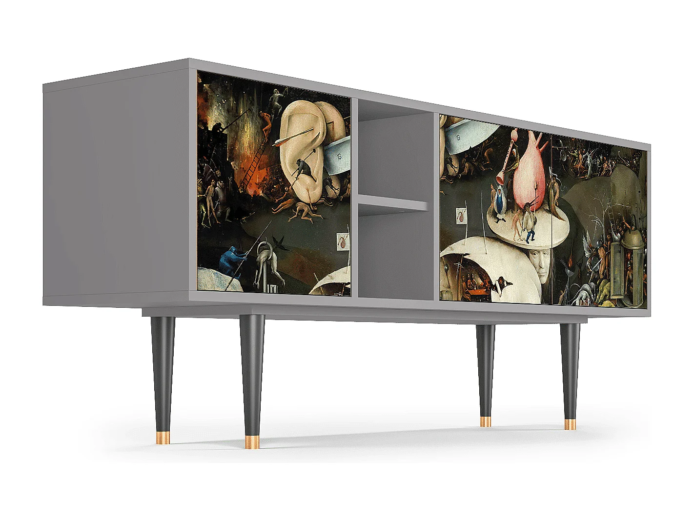 Meuble TV - 150х69х41 cm - T5 - The Garden 2, Gris